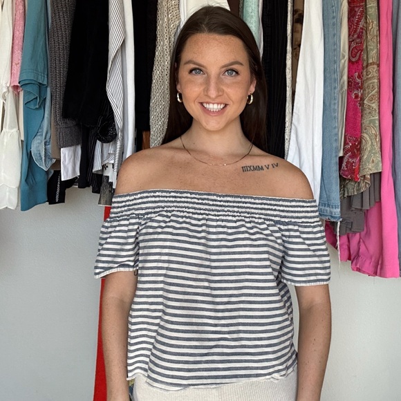 U.S. Polo Assn. Tops - U.S. Polo Assn. Striped Off-Shoulder Top – Size S